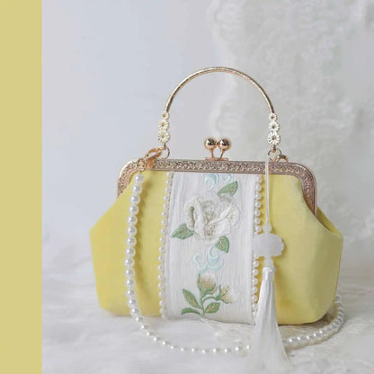 NEWEST Embroidery Flowers Beads Women Crossbody Shoulder Bags Vintage Shell Lock Hand Bags Bag Women&#39;s Handbags