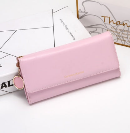 New Fashion Women Wallets Brand Letter Long Tri-fold Wallet Purse Fresh Leather Female Clutch Card Holder Cartera Mujer