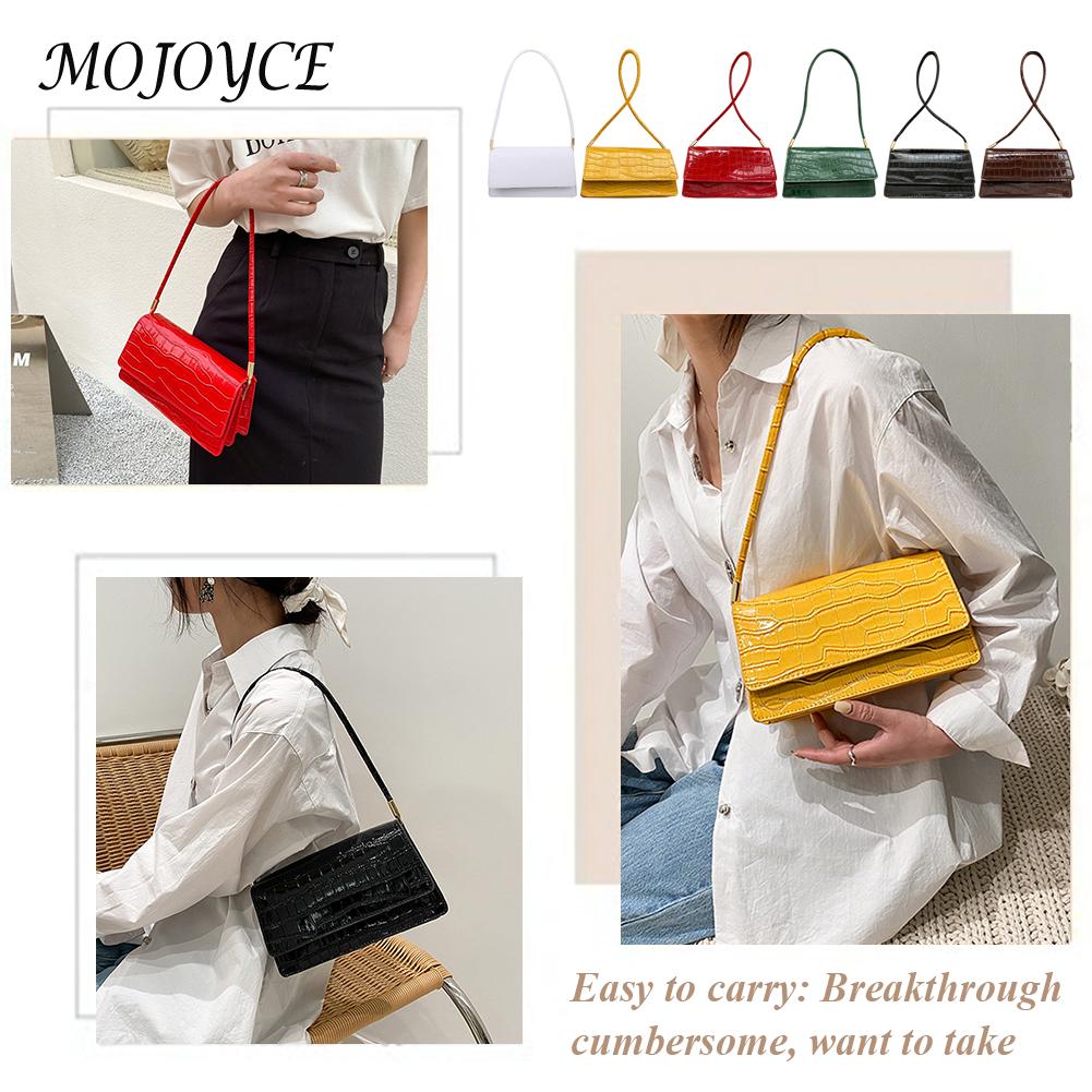 Women Shoulder Bags Exquisite Business Underarm Bag Women Leather Purse Trendy Crocodile Pattern Solid Color Bags