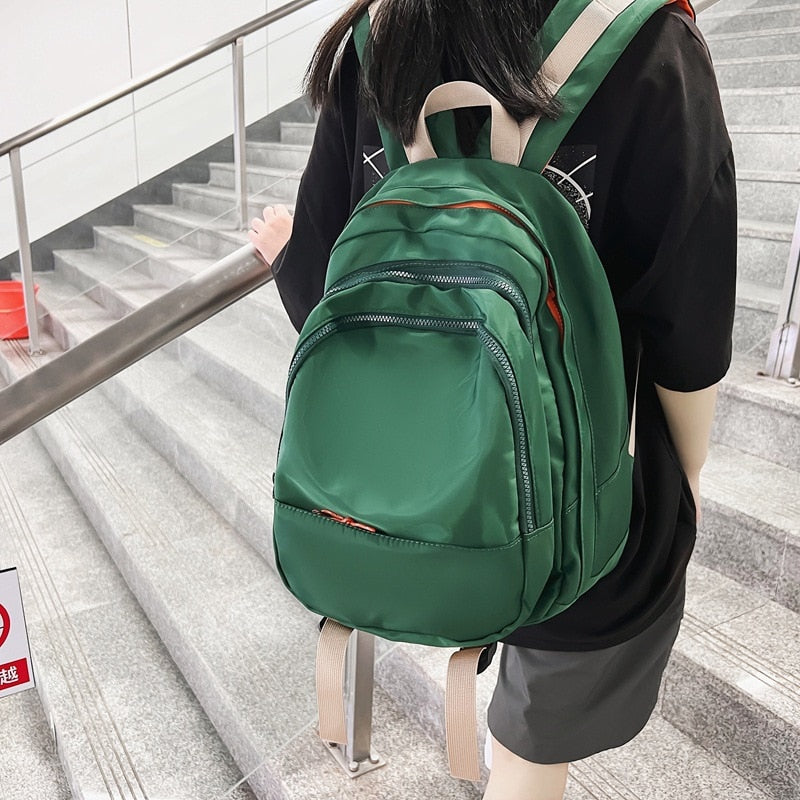 College Backpack Ladies Harajuku Cute Man Nylon Bag Female Laptop Fashion Girl Fabric Student Backpack Women Travel Teen Bags