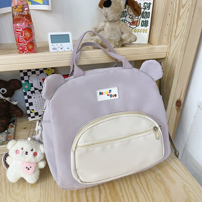 Japanese Kawaii 3D Bear Backpack Women Cute Portable College Schoolbag Waterproof Teen Girl Multifunctional Travel Shoulder Bags