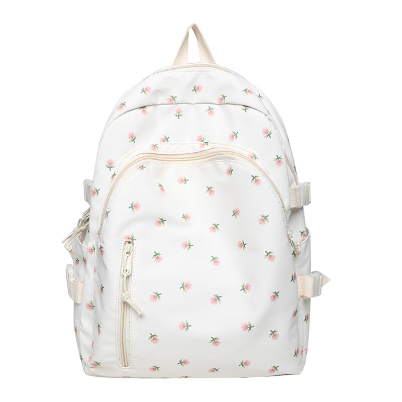 Ladies Floral Print Kawaii College Backpack Women School Bag Trendy Girl Travel Book Backpack Fashion Female Laptop Student Bags