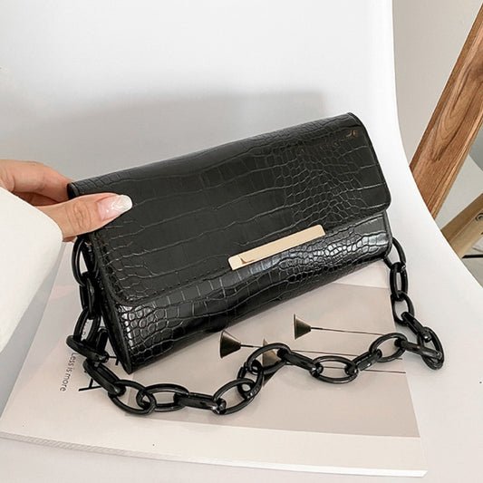Popular Crocodile Pattern Women&#39;s Bag New Fashion Chain Shoulder Bags PU Leather Underarm Bags Female Trendy Versatile Handbags