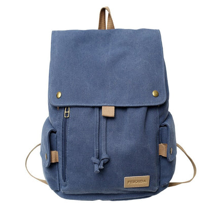 Trendy Lady Male Canvas Drawstring Laptop College Backpack Boy Girl School Bag Women Men Travel Backpack Fashion Female Book Bag