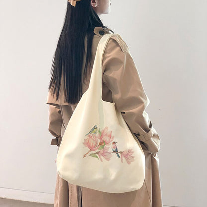 Women Printed  Casual Shopping bag Female Handbags Shoulder Fashion Style Flower Graphic Canvas Girl Bag