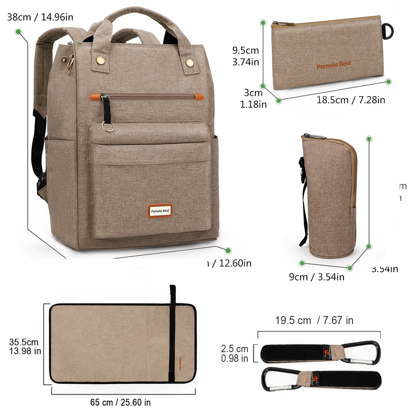 Versatile Diaper Bag Backpack with Hidden Shoulder Straps and Tons of Pockets