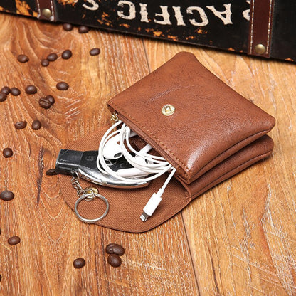 PU Leather Wallet Men Solitaire Storage Bag Double Layer ID Credit Card Holders Coin Purse Pouch Women Wallets Business Purses