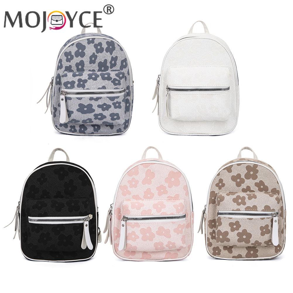 Retro Fashion Flower Backpacks Nylon Female Girl Small School Bookbags Rucksack for Women Students Shopping