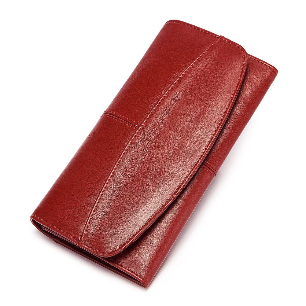 Genuine Leather Women Wallet Long Luxury Clutch Bag With RFID Blocking Card Holder Fashion Purse For Men With Phone Pocket