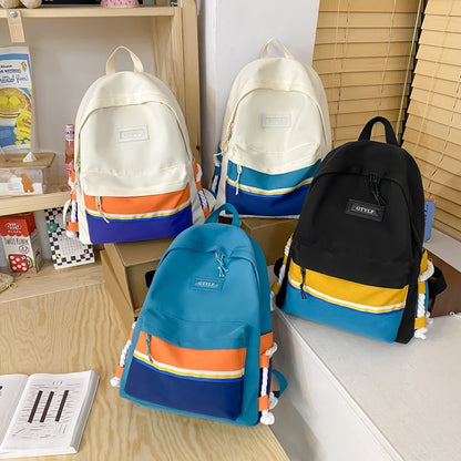 DCIMOR New Colored Nylon Women Backpack Female Cool Portable Travel Bag Teenage Girl Small Schoolbag Kawaii Bookbag Preppy Packs