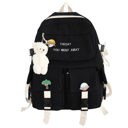 Waterproof Nylon Female Schoolbag Large Capacity Cute Women Backpack College Lady Laptop Backpacks Kawaii Girl Travel Book Bags