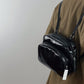 New Women's Fashion Girl School Blackpack Shiny Pu Leather Multi-function Small Backpack Satchel Female Shoulder Rucksack Black