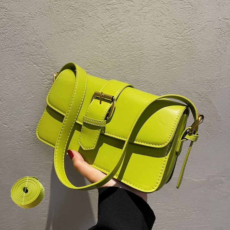 HOCODO Small Handbag Female Fashion Solid Color Women&#39;S Shoulder Bag Pu Leather Underarm Bags High Quality Messenger Bag Women