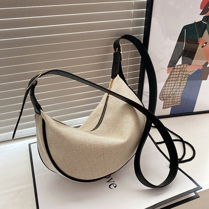 Female Canvas Handbags Designer Simple Women Bags Casual Travel Shoulder Bag Fashion Hobos Bags Ladies Cross Body Bag Sac A Main