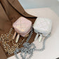 Lattice Mini Cute Bag for Women Luxury Handbags Women Bags Designer Leather Small Shoulder Bag Female Zip Purse