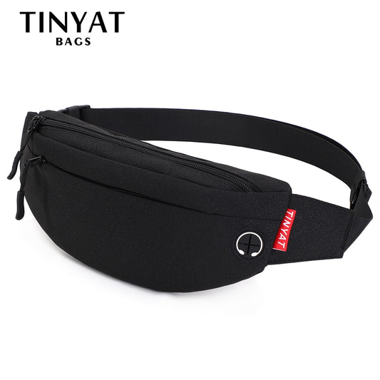 TINYAT Men Waist Bag Pack Purse Casual Large Phone Belt Bag Pouch Women&#39;s Canvas Travel Phone Bag Fanny Banana Bag Hip 4 Pockets