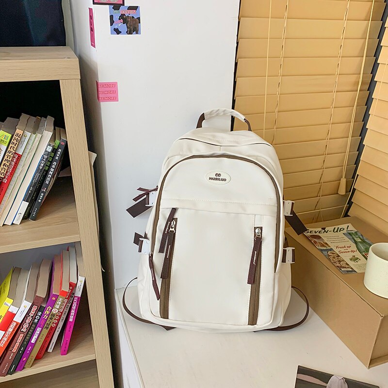 Fashion Multiple Pockets Waterproof Nylon Women Backpack Female Large Capacity Portable Travel Bag High School Bookbag Schoolbag