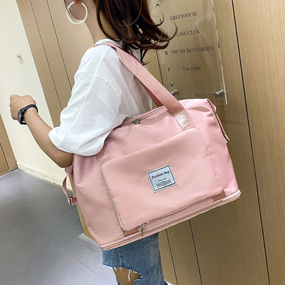 Fashion Travel Bag Foldable Fitness Yoga Sports Duffel Bag for Women Waterproof Shoulder Bag Large Capacity Weekend Handbag Tote