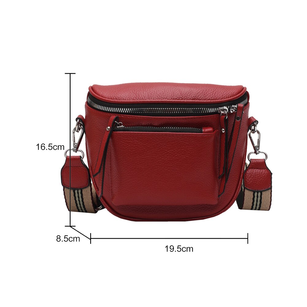 Fashion Saddle Shoulder Crossbody Bag Women Soft Leather Casual Chest Belt Packs for Ladies Outdoor Shopping Travel