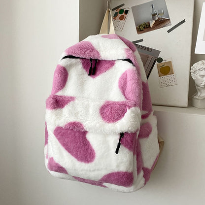 Winter Plush New Backpack Women Casual Large Capacity Shoulder Bag Fashion Girls Travel Backpacks College School Bag Rucksack