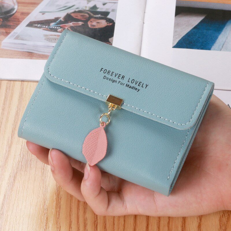 Women's Short Casual Leather Wallet Simple Small Three Fold Coin Purse Wallet Girl's Purses and Handbags Designer Bag