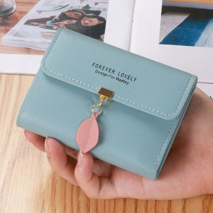 Women's Short Casual Leather Wallet Simple Small Three Fold Coin Purse Wallet Girl's Purses and Handbags Designer Bag