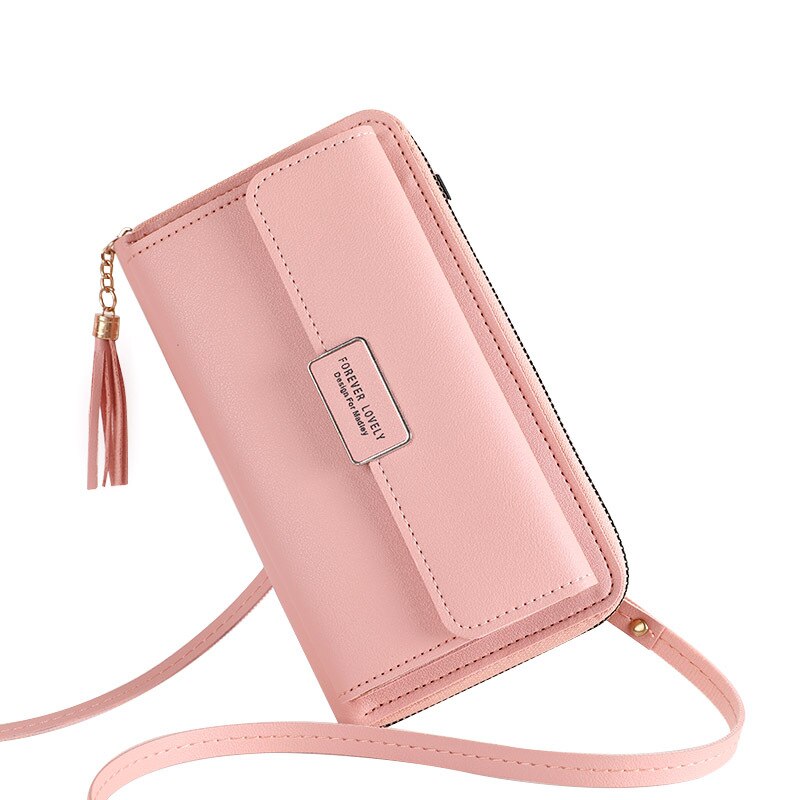 Women Shoulder Strap Bag Multifunction Long Wallet Fashion Tassel HandBag Hasp Card Holder Ladies Small Crossbody Cell Phone Bag