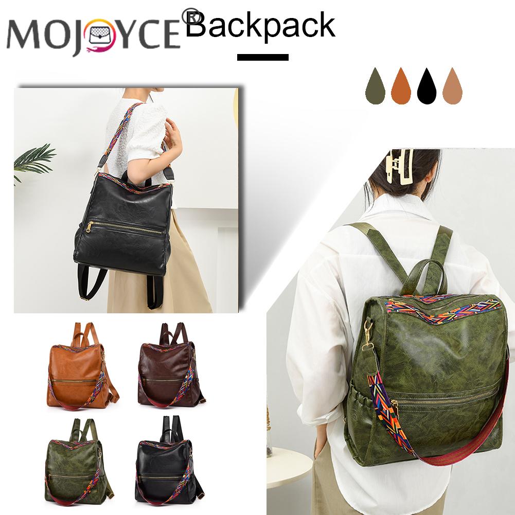 Fashion Backpack for Women Teenage Retro PU Large Capacity College School Bags for Women Students Shopping Travel