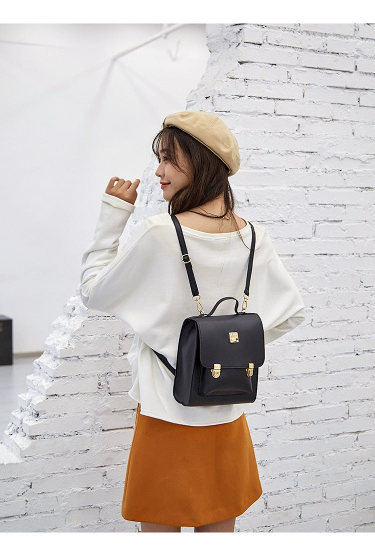British College Style small Backpack Women Bag  Trendy Fashion All-match Retro Shoulder M essenger Backpack