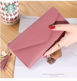 Long Women&#39;s Wallet Female Purses Tassel Coin Purse Card Holder Wallets Female Pu Leather Clutch Money Bag Female Wallet