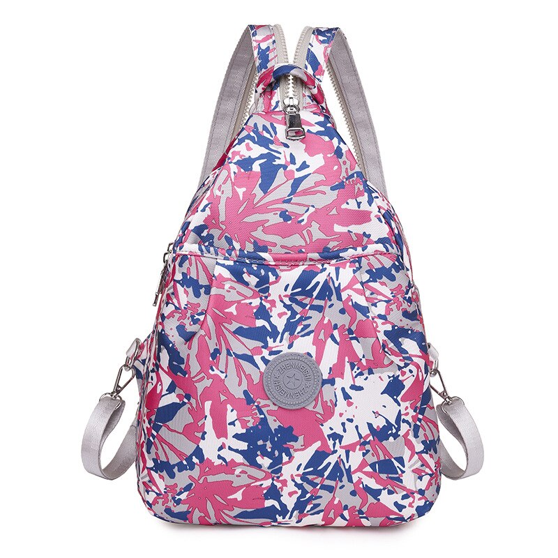 New Canvas Fashion Flower Printing Lightweight Waterproof Backpack Simple Leisure Large Capacity Student Backpack