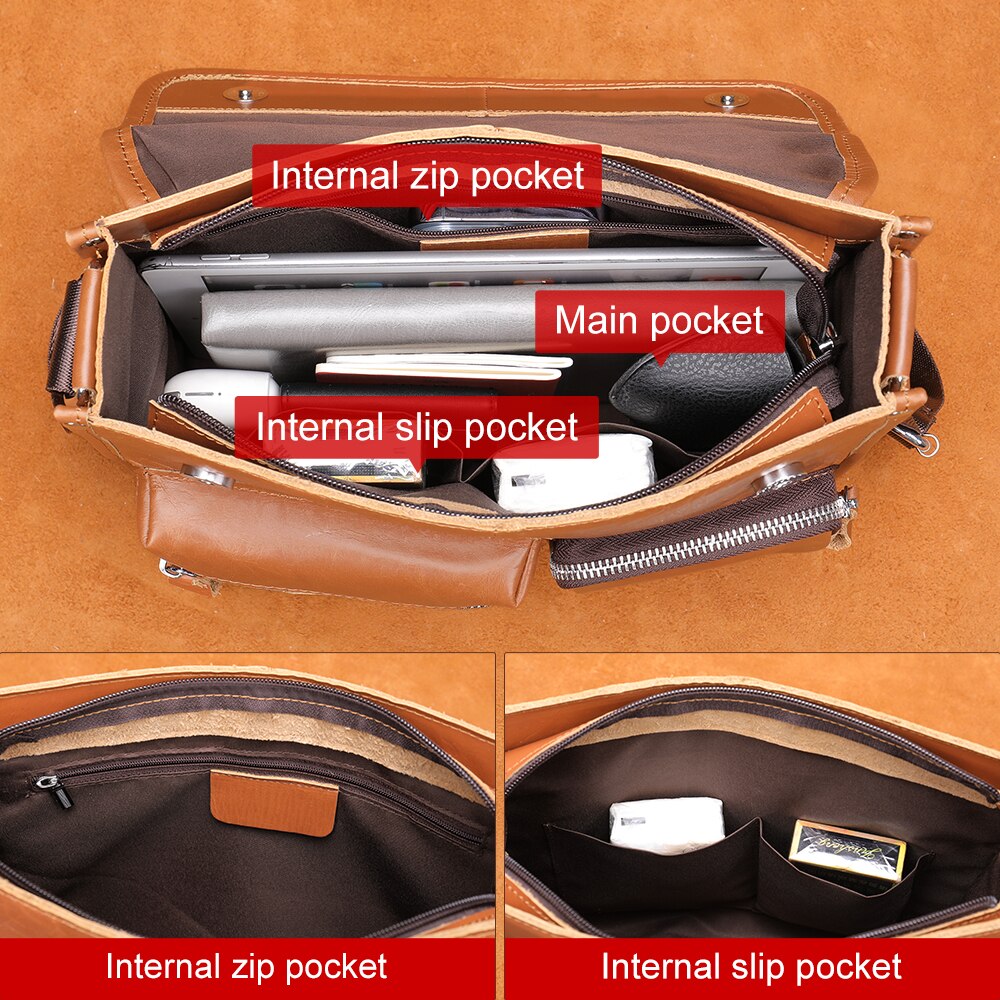 WESTAL Genuine Leather Men&#39;s Bag Business Men Executive Briefcase Male Messenger Crossbody Bag For 14 Inch Laptop A4  Document