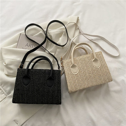 Fashion Women Summer Straw Crossbody Shoulder Bag Fashion Beach Rattan Handbag for Women Travel Shopping Purse