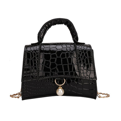 Luxury Alligator Pattern Shoulder Bags Small Women PU Leather Plain Messenger Bag Top-handle Shopping Handbags