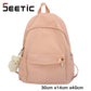 SEETIC Simple Solid Color Backpack Women Waterproof Nylon Women Backpack Casual School Backpack For Teenage Girl Travel Backpack