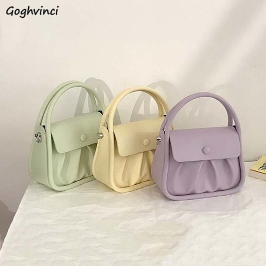 Women Top-handle Bags PU Leather Mini Crossbody Hasp Shoulder Underarm Shopping Handbags Student Fashion Cute Portable Ins Chic