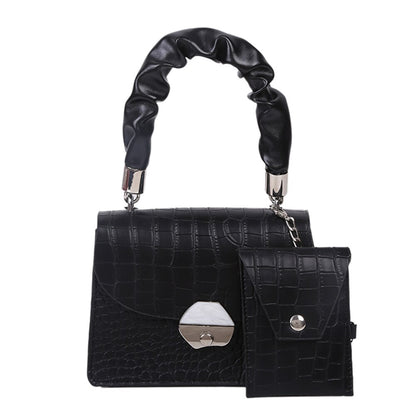 Youth Ladies Simple Versatile Bags Fashion Women Shoulder Handbag Stripe PU Pure Color Crossbody Phone Pouch
