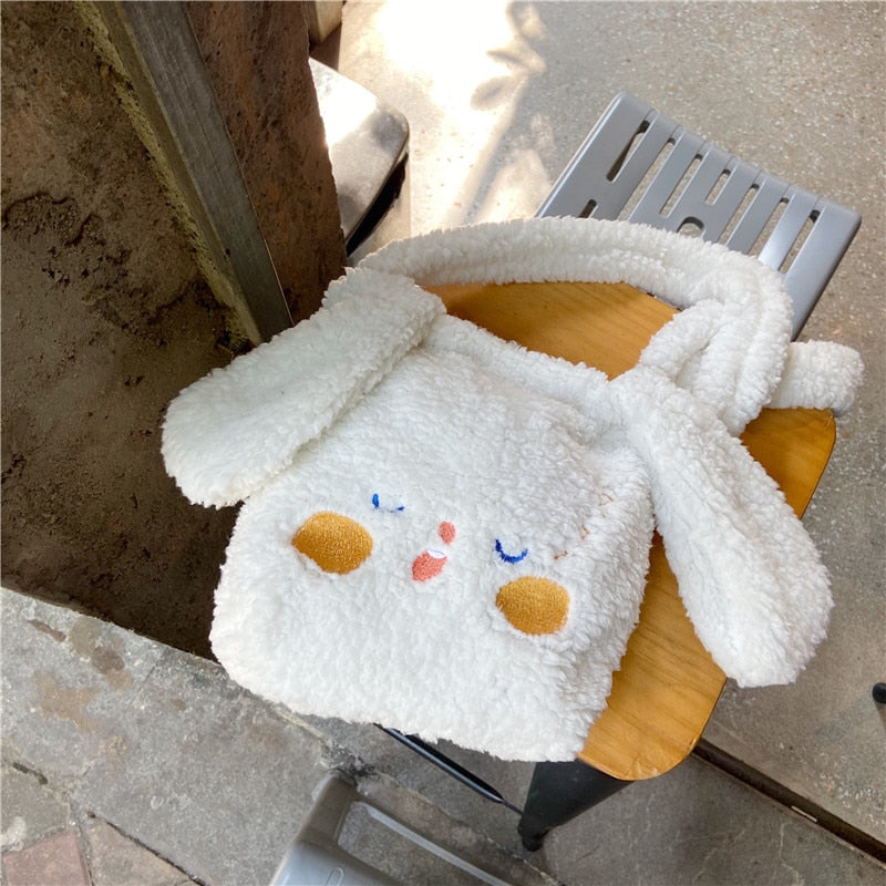 W&amp;G Kawaii Cute Ins Autumn and Winter New Korean Fluffy dog ear handbag female cartoon convenient handbag wholesale M2112102