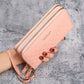 Double Zipper Pink Women Wallet High Quality PU Leather Fashion Female Long High Capacity Wallets Mobile Phone Carteira Feminina