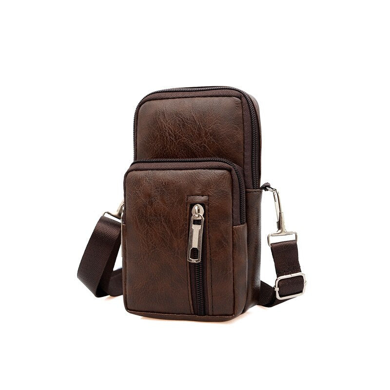 High Capacity Shoulder Male Fanny Pack Men Genuine Leather  Messenger Bags Men&#39;s Fashion Business Crossbody Bag Small Briefcase