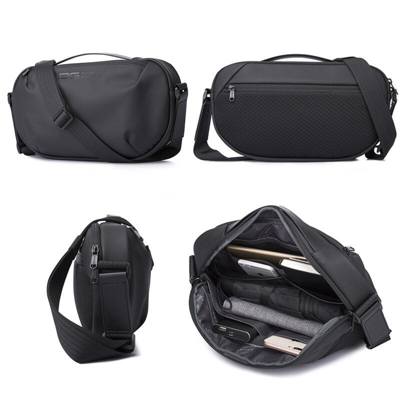 BANGE Men&#39;s Waterproof Crossbody Bag Oxford Large Capacity Multifunction Anti-theft Sling Shoulder Messenger Chest Bag Pack