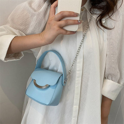 Fashion Solid Shoulder Crossbody Bag Women Leather Chain Small Totes Casual Simple Ladies Handbag Sling Coin Purse