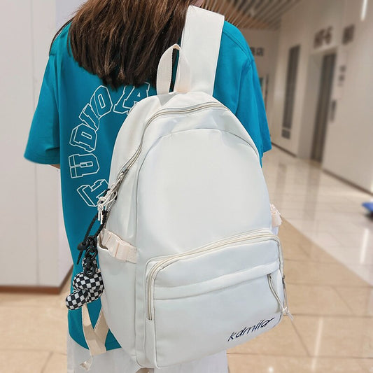 Ladies White Student Backpack Girl Travel School Bag Trendy Cool Female College Backpack Fashion Women Laptop Nylon Book Bag New