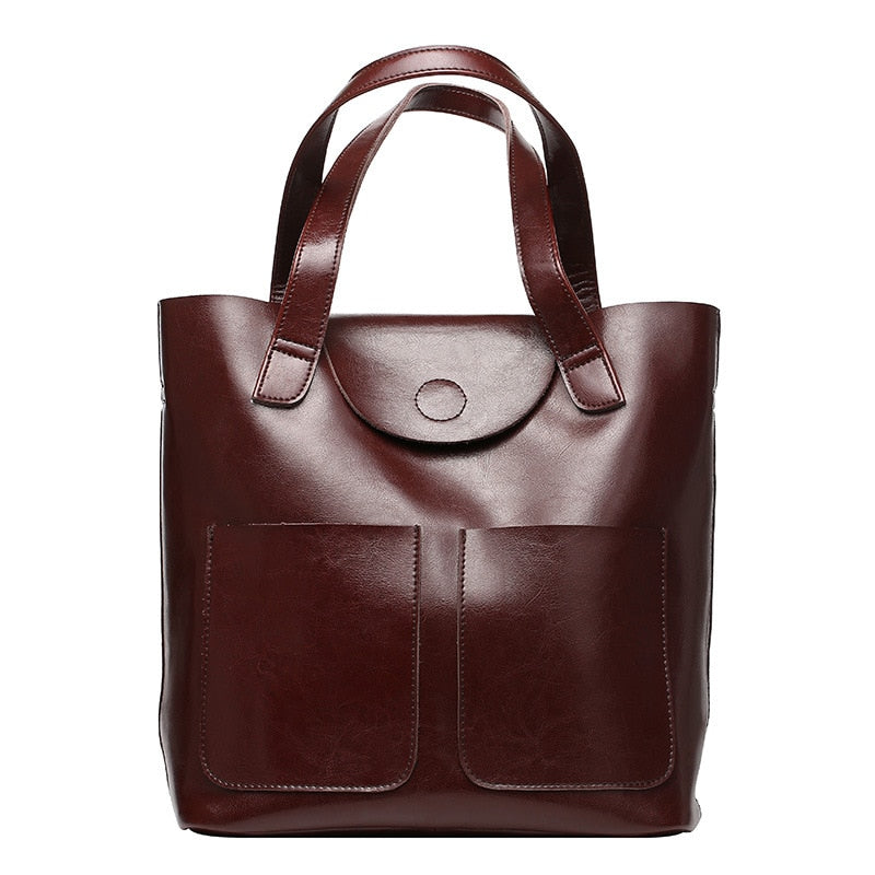 100% Genuine Leather Ladies Bag Big Capacity Women Patent Cow Leather Handbags Female Tote Hand Bags Female Shoulder Bag Vintage