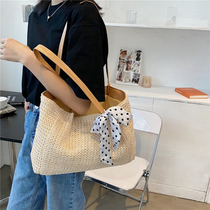 Knitted Straw Bag Women bolso mujer Satchel Crossbody Shoulder Handbags for Women Female Messenger Bucket Bags