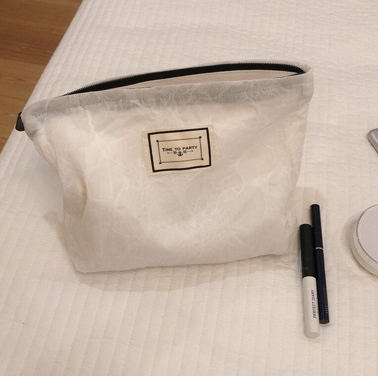 1Pc Summer Flower Makeup Bag For Women Large Floral Cosmetic Bag Girl Pencil Case Travel Makeup Beauty Storage Organizer Handbag