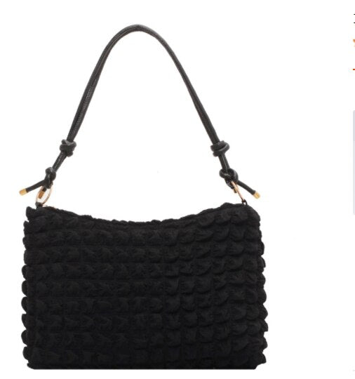 Large capacity small fresh diamond underarm bag Ladies&#39; new trendy pleated simple portable shoulder bag handbags women bags