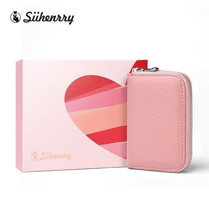 Siihenrry New Genuine Leather RFID Blocking Women Credit Card Holder Bank Card Wallet Case Cardholder Valentine's Day Present