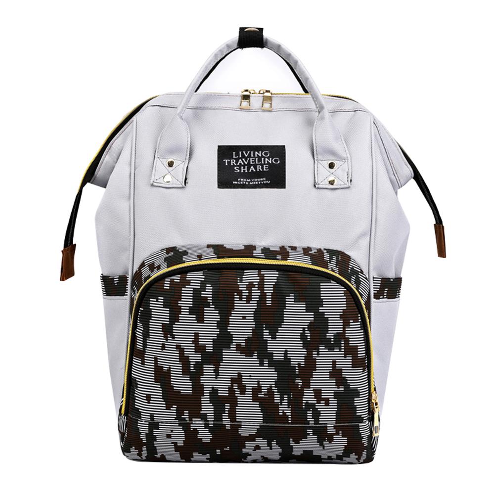 Multi-function Maternity Bag Mommy Camo Printing Nylon Large Capacity Zipper Splicing Outdoor Travel Fashion Backpacks