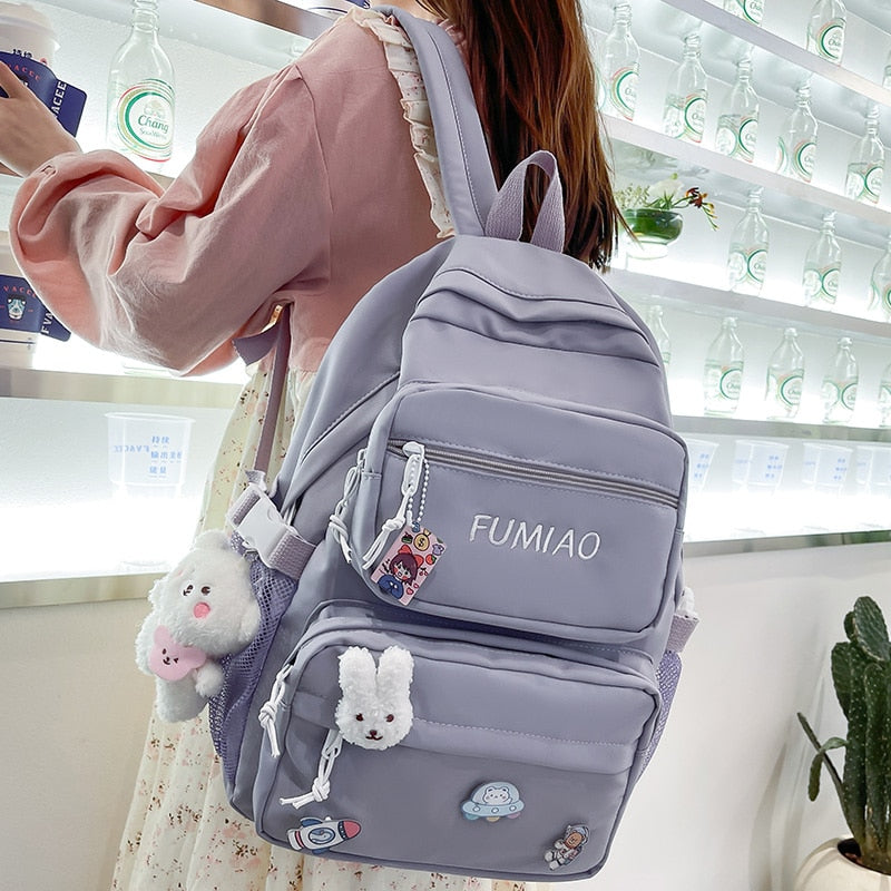 Girl Kawaii School Bag Student New Trendy Nylon Cute Female College Bags Cool Ladies Laptop Backpack Women Book Backpack Fashion